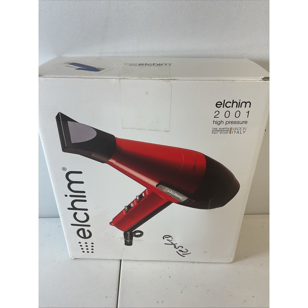 Elchim 2001 high pressure Professional Salon Hair Dryer WHITE Italy + Diffuser - Picture 8 of 10